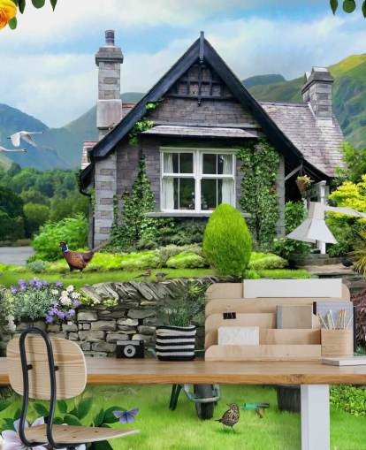 lakes cottage wallpaper