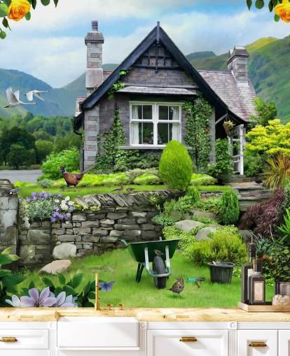 lakes cottage wallpaper