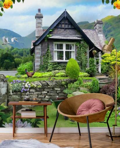 lakes cottage wallpaper