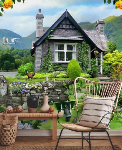 papier peint Lakes Cottage