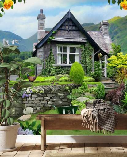 lakes cottage wallpaper