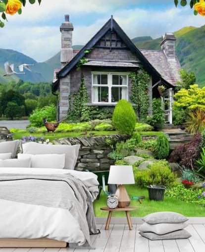 lakes cottage wallpaper