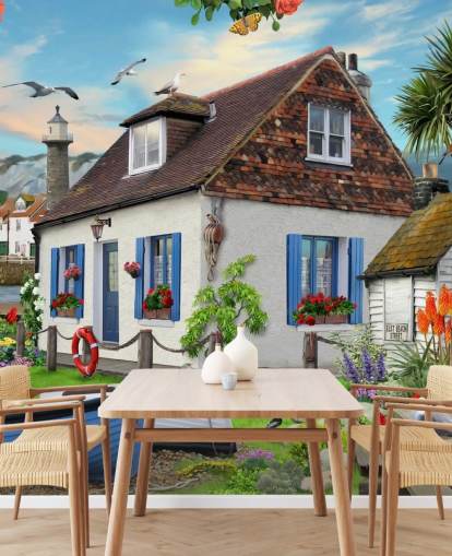 white cottage by the sea wallpaper white cottage by the sea wallpaper