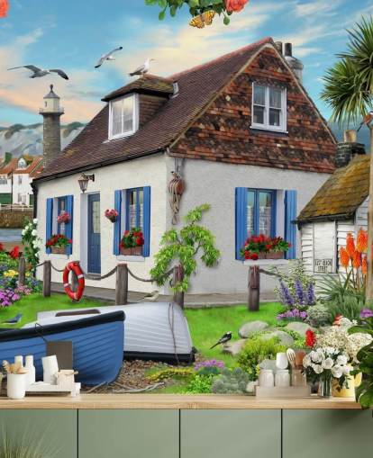 white cottage by the sea wallpaper white cottage by the sea wallpaper
