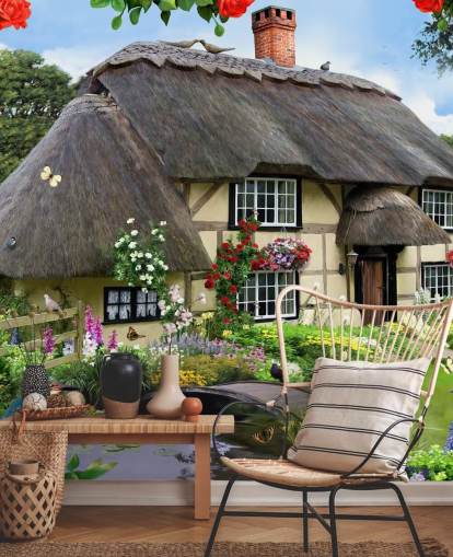 Tapete „Hütte am Fluss“