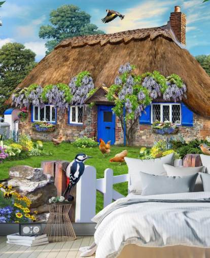 steenachtig huisje omgeven door natuurbehang steenachtig huisje omgeven door natuurbehang