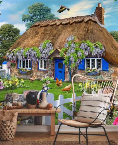 stenet sommerhus omgivet af natur tapet stenet sommerhus omgivet af natur tapet