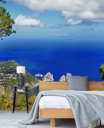 Carta da parati blu costiera