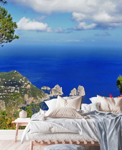 Carta da parati blu costiera