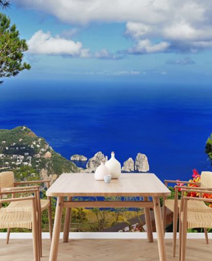 Carta da parati blu costiera