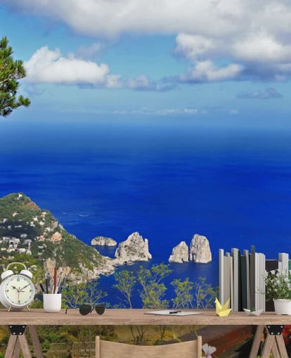 Carta da parati blu costiera