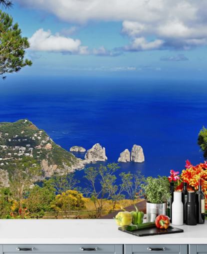 Blue Coastal Wallpaper