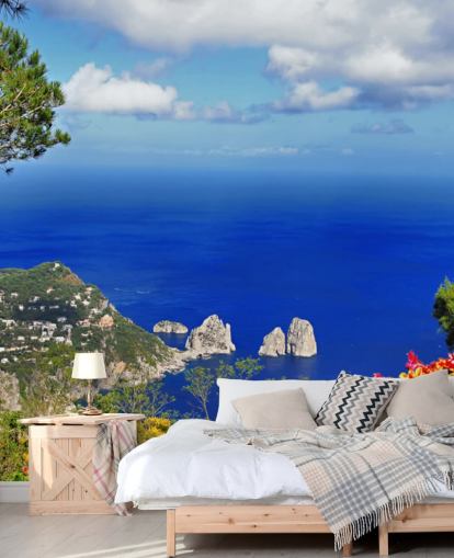 Carta da parati blu costiera