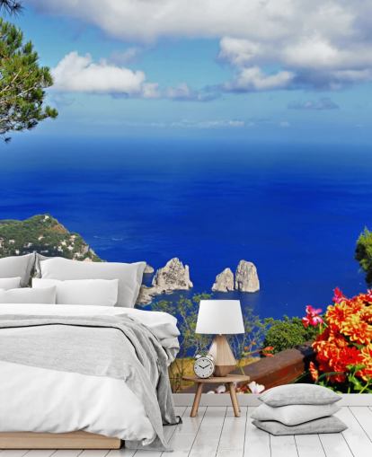 Carta da parati blu costiera