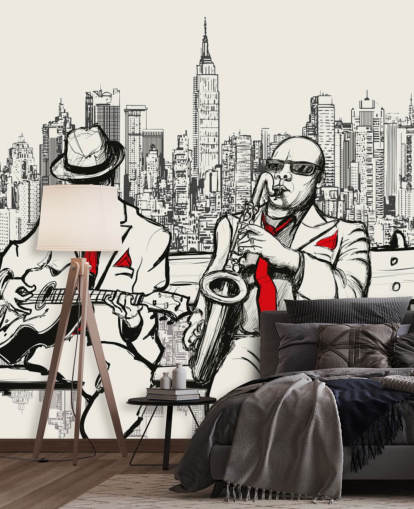 New York Jazz Benk Veggmaleri