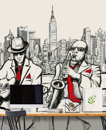 Mural de parede New York Jazz Bench
