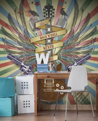 Rock n Roll Gitarre und Waffen Wallpaper Rock n Roll Gitarre und Waffen Wallpaper