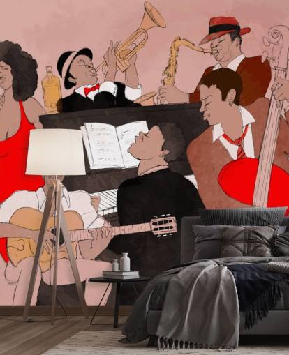 Papier peint Jazz Singers Painting