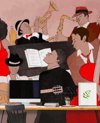 Fondo de pantalla para pintar cantantes de jazz Fondo de pantalla para pintar cantantes de jazz