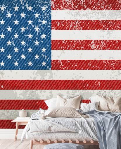 Rustic American Flag Wall Mural