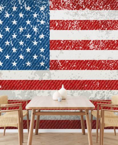 Rustic American Flag Wall Mural Rustic American Flag Wall Mural