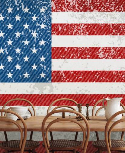Rustik amerikansk flagga väggmålning