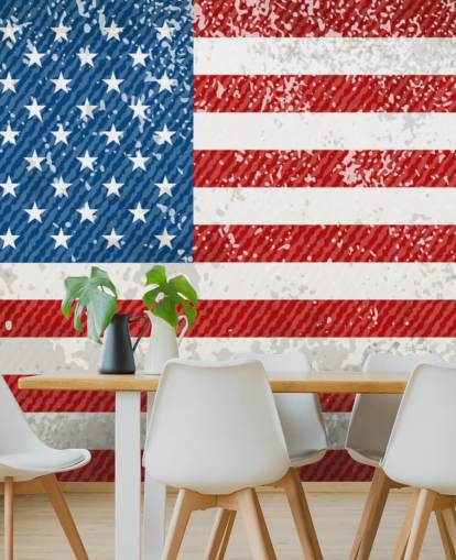 Maalaismainen Amerikan lipun seinämaalaus