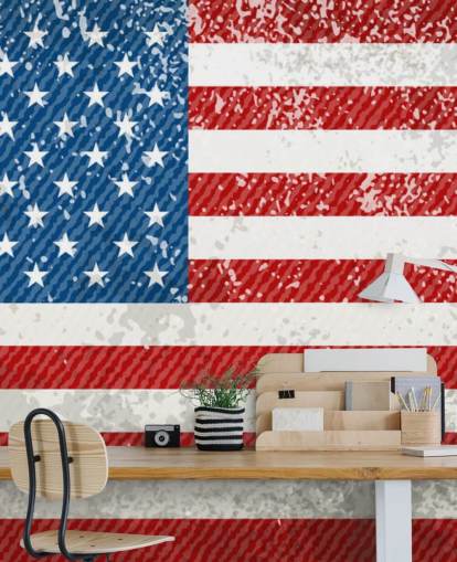 Rustic American Flag Wall Mural