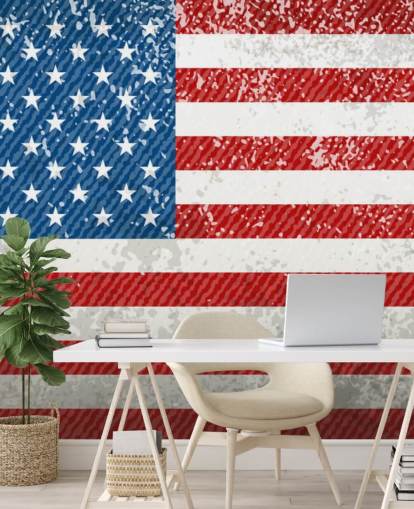 Rustic American Flag Wall Mural