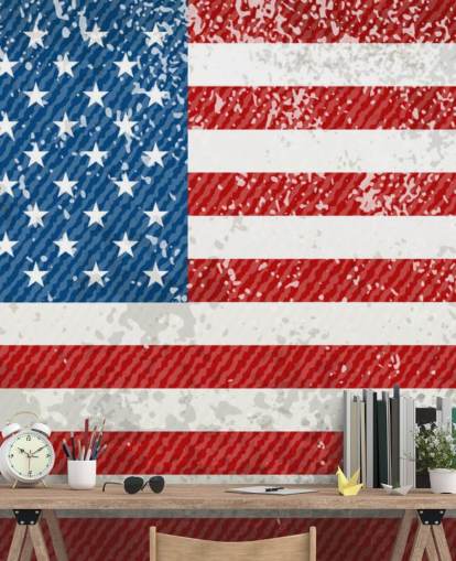 Rustic American Flag Wall Mural