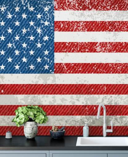 Rustic American Flag Wall Mural