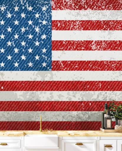 Rustic American Flag Wall Mural Rustic American Flag Wall Mural