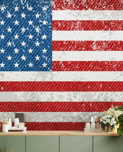 Rustic American Flag Wall Mural Rustic American Flag Wall Mural