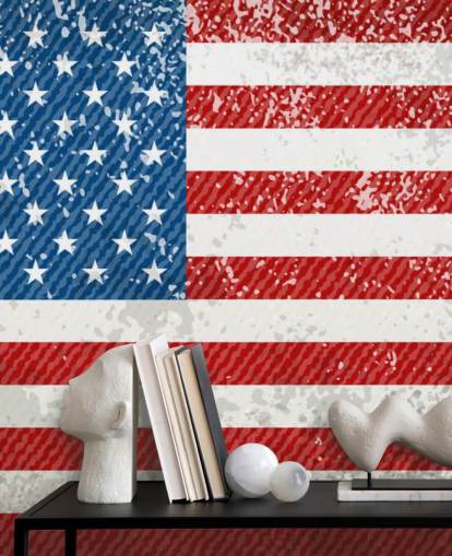 Rustic American Flag Wall Mural