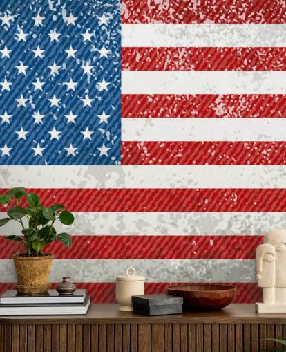 Rustic American Flag Wall Mural Rustic American Flag Wall Mural