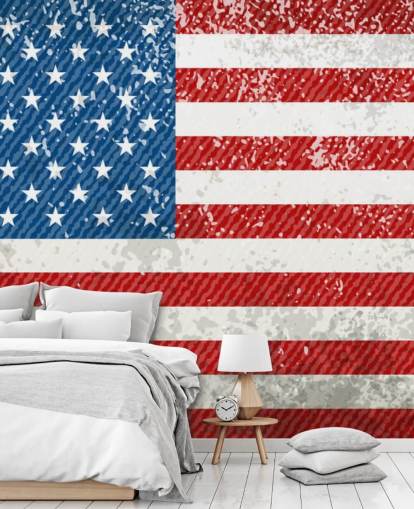 Decorazione murale con bandiera americana rustica