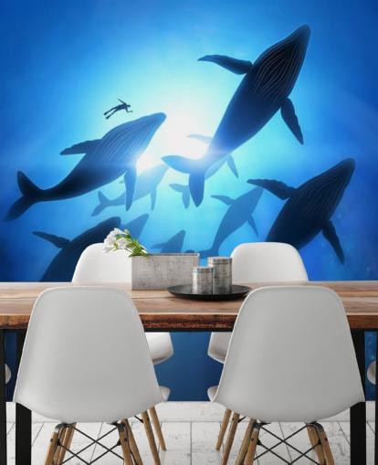 Underneath of Whales Wall Mural