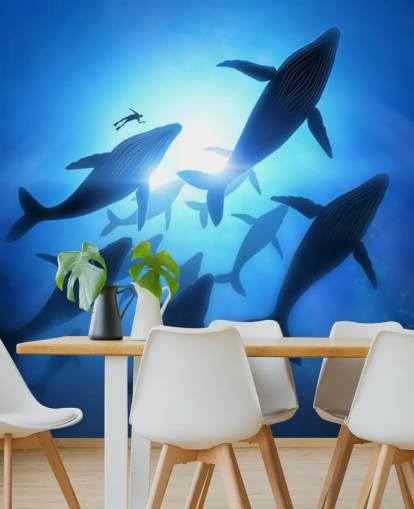Mural de pared Debajo de ballenas