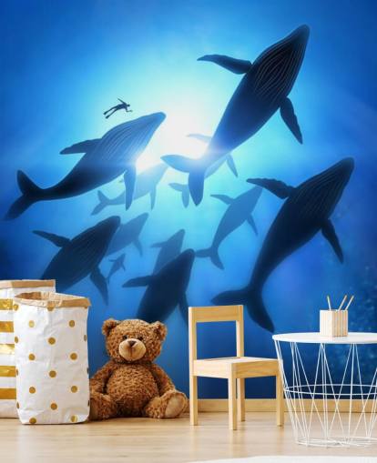 Underneath of Whales Wall Mural