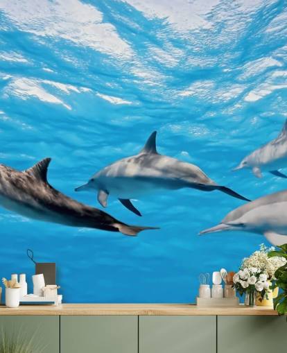 Papier Peint Dauphins dans l'océan
