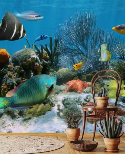 Papel de Parede Peixe e Coral Reef