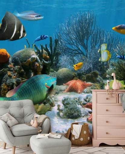 Papel de Parede Peixe e Coral Reef