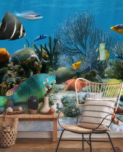 Papier Peint Poissons et Coraux