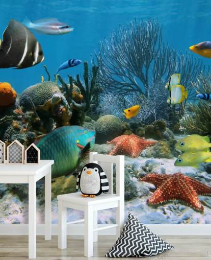 Fondo de pantalla de peces y arrecifes