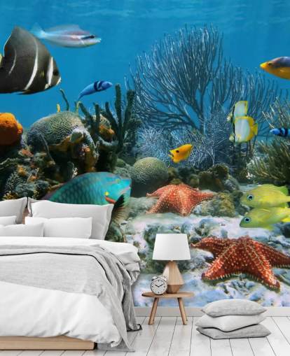 Papel de Parede Peixe e Coral Reef
