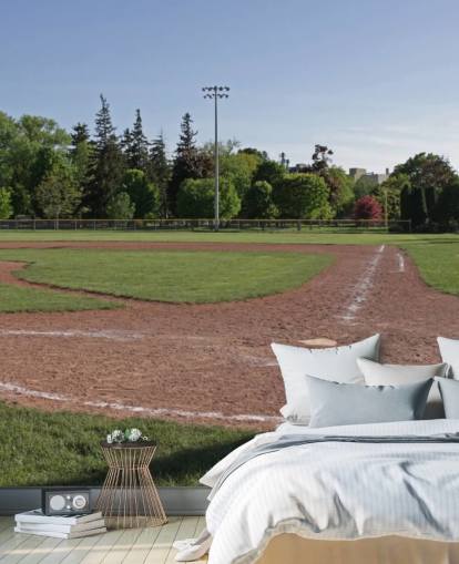 Baseballfeld in der Abenddämmerung Fototapete