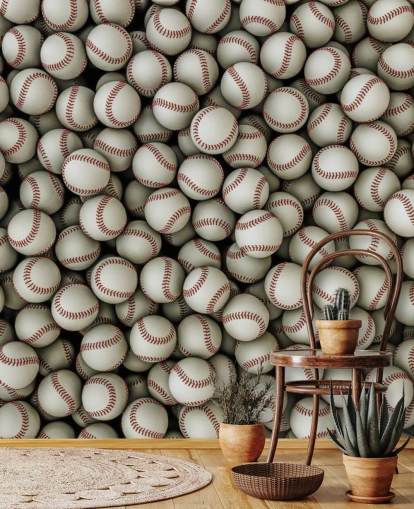 Fundo de bolas de beisebol Papel de parede esportivo