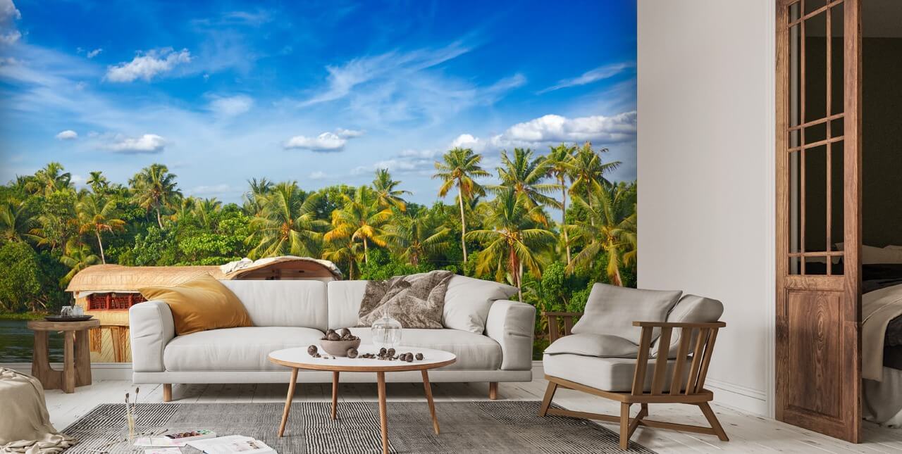 Kerala Houseboat Wallpaper Mural Wallsauce US