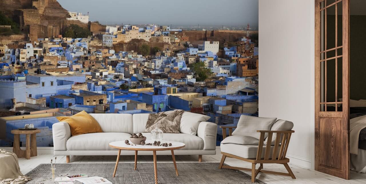 Blue Houses, Jodhpur Wallpaper Mural Wallsauce UK