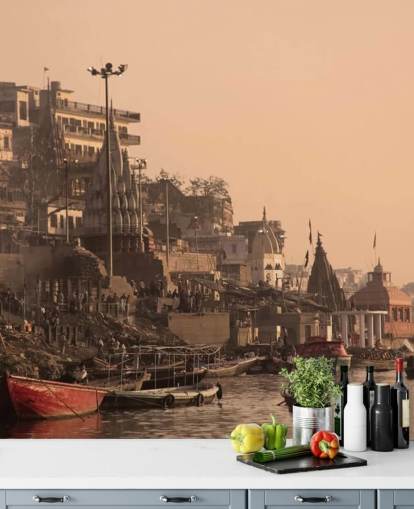 Rio Ganges por edifícios Wall Mural